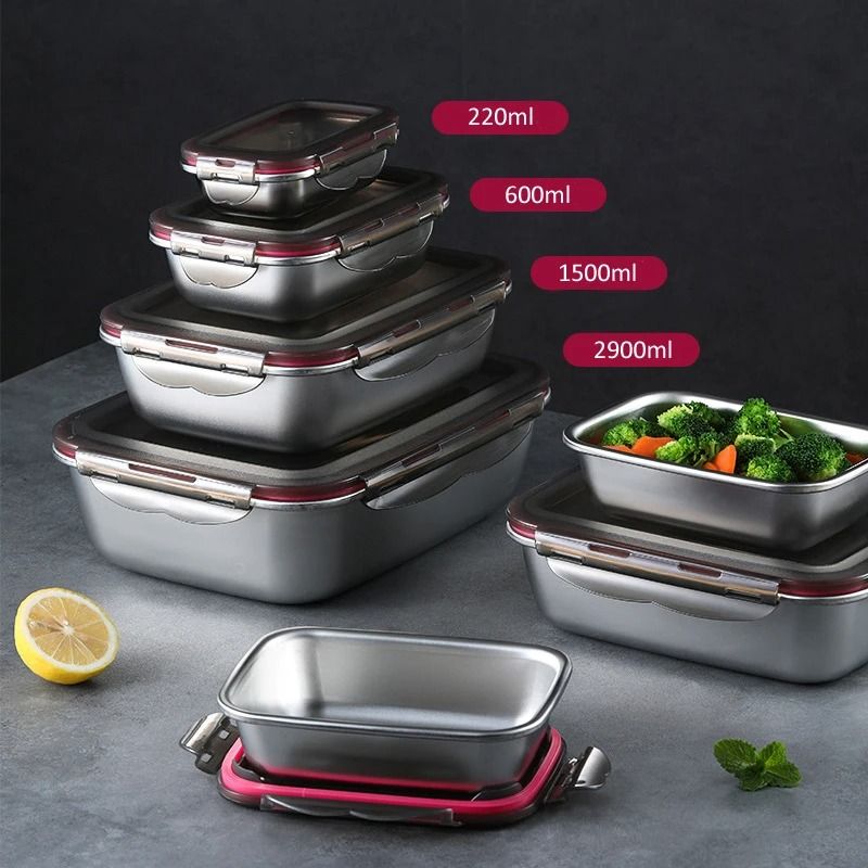 304 Stainless Steel Bento Box Leakproof Food Storage Container Portable Lunch Box