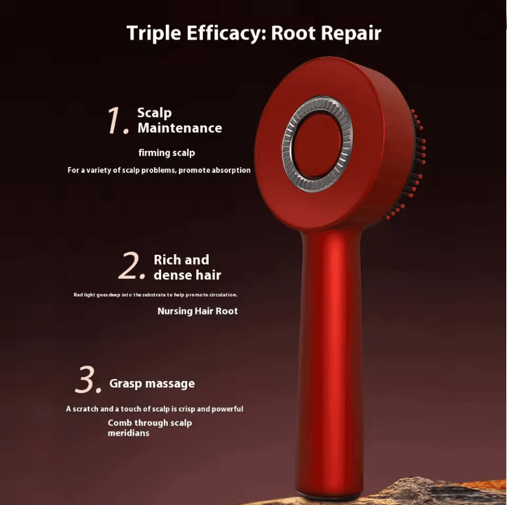 Electric Vibration Scalp Massage Comb with Red Light Therapy for Hair Growth and Anti Hair Loss