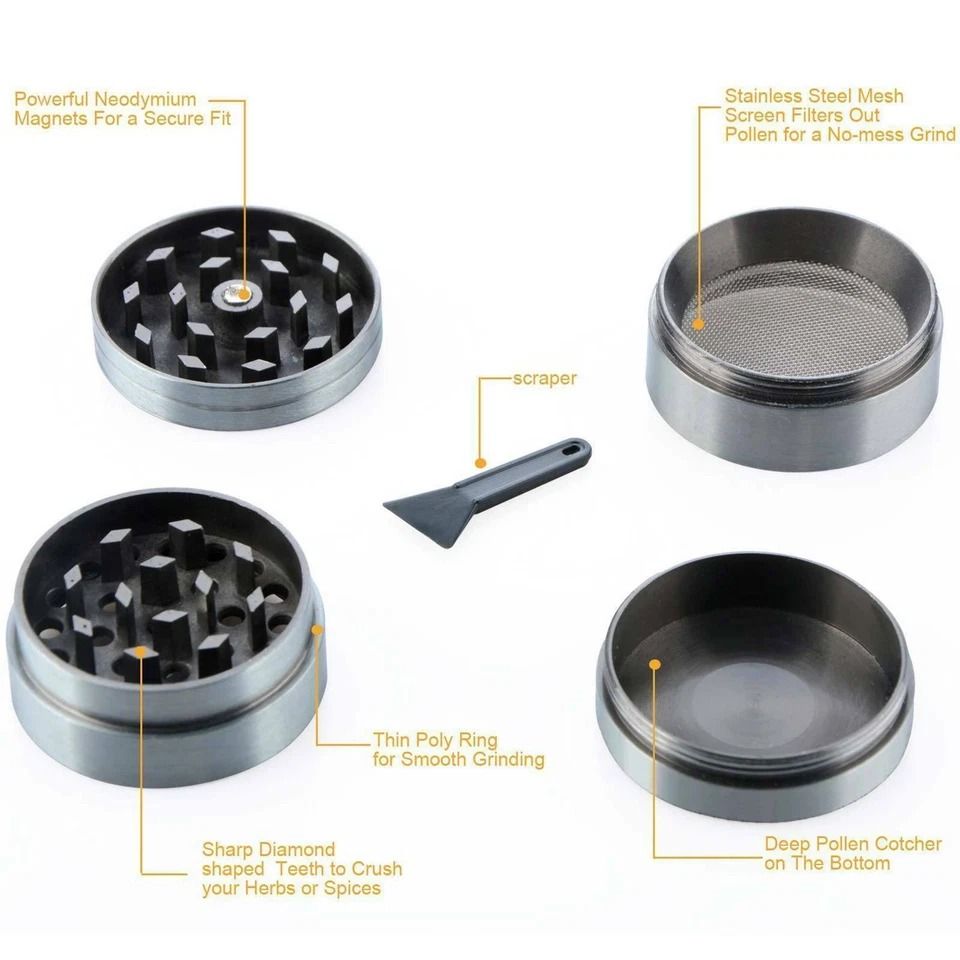 Zinc Alloy Tobacco Grinder with Leaf Design Spice Crusher