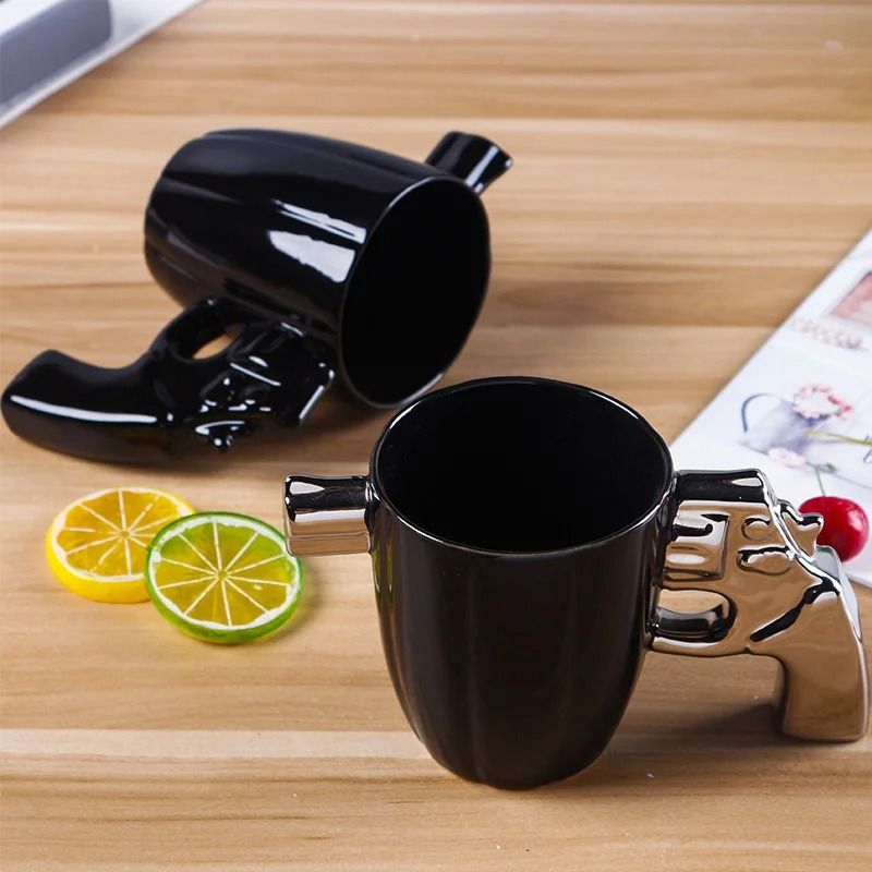 Creative 3D Revolver Modeling Ceramic Coffee Mug