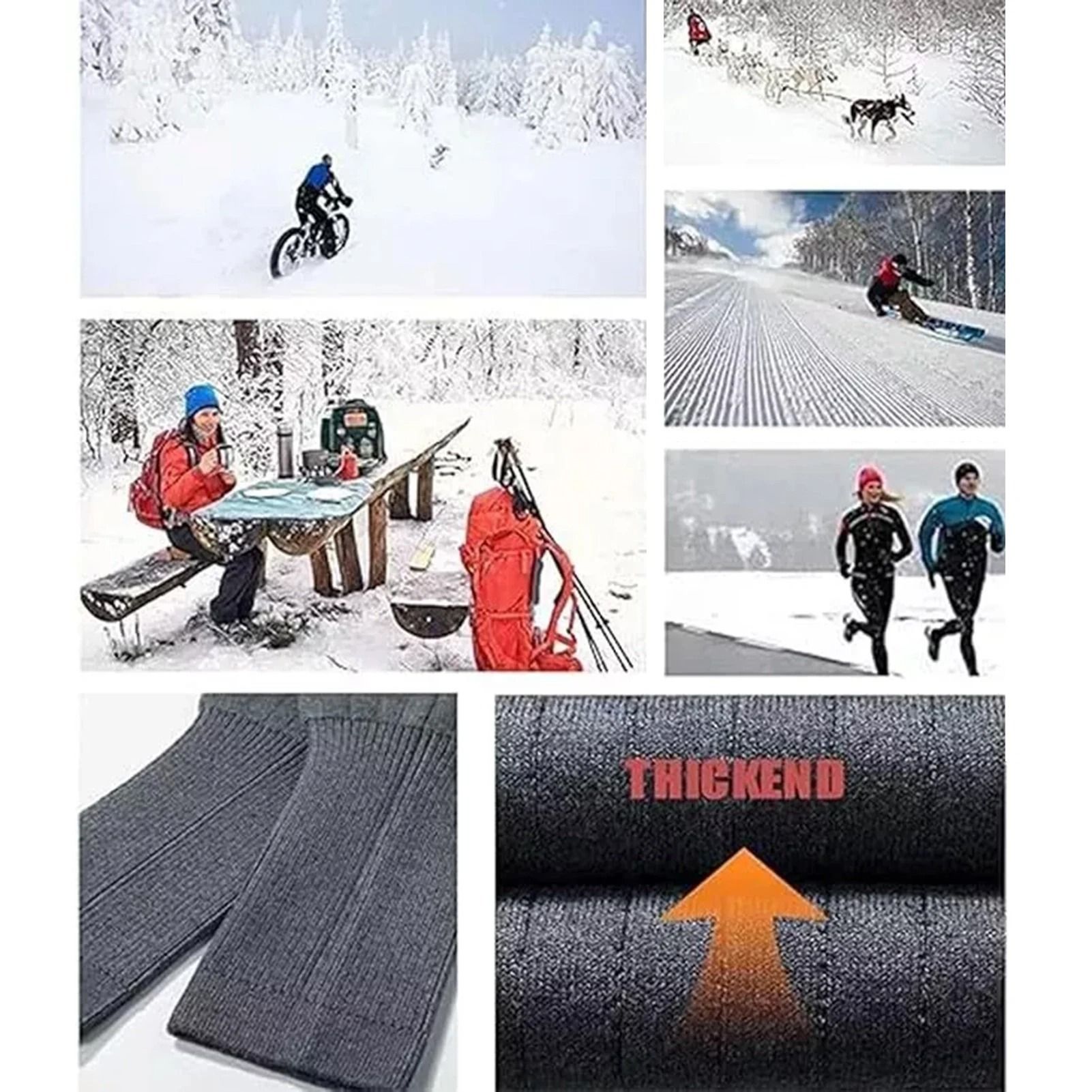 Winter Thermal Oversize Fleece Lined Knee Sleeves