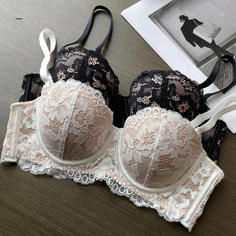 Women Cup Lace Bra, Sexy Floral Underwire Underwear, Ladies Push Up Bras, Female Comfortable Half Cup Brassiere Lingerie