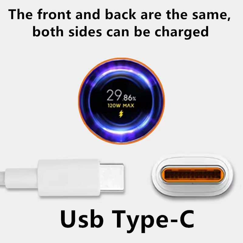 120W Turbo USB-C Fast Charging Cable for Xiaomi & Redmi - Ultra-Durable Type-C Power Cord for Rapid Charge