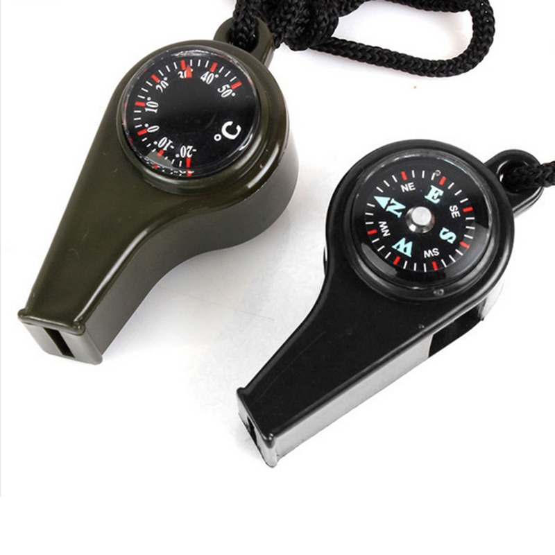 Survival Whistle with Compass, Thermometer & Emergency Features for Hiking & Camping