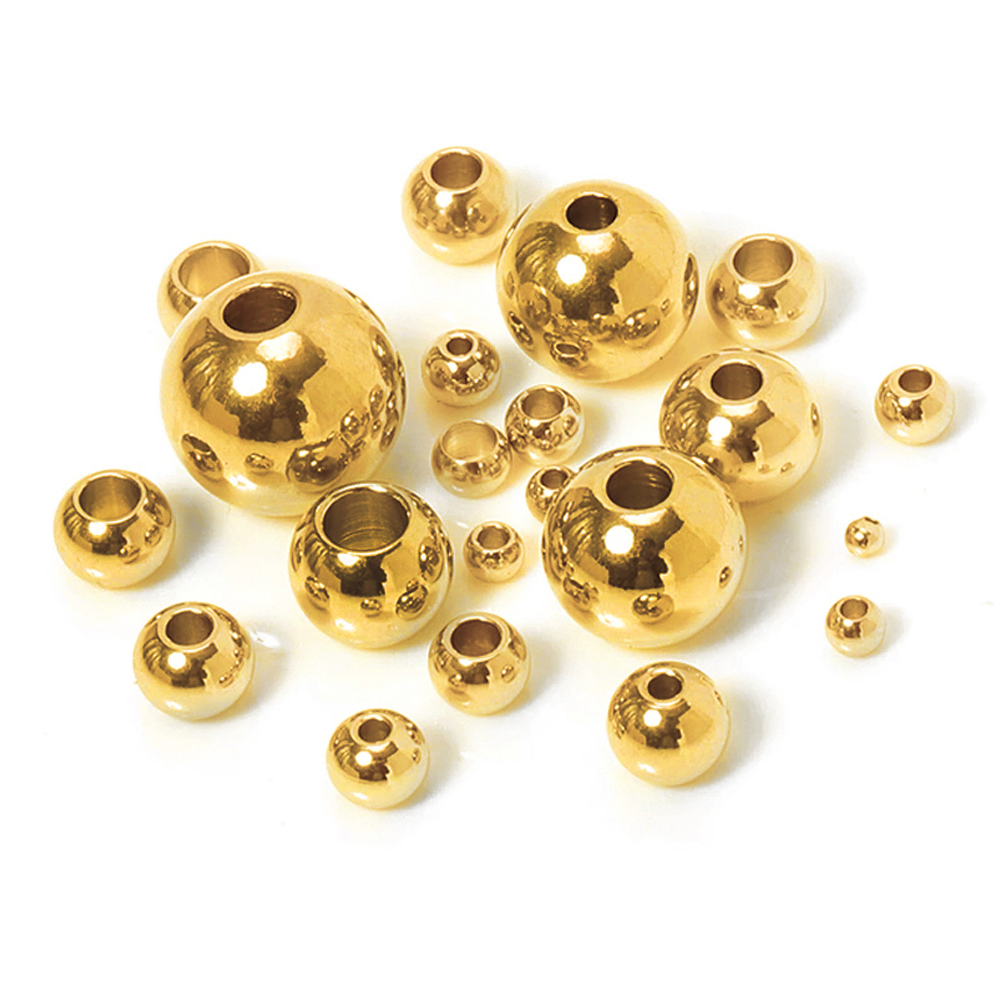 Gold Color Stainless Steel Spacer Beads Charms Loose Beads, Durable Metal Beads for DIY Jewelry, Bracelets & Necklaces
