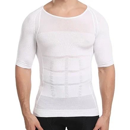 Men Slimming Compression Shirt Body Shaper Tummy Control Waist Cincher Undershirt
