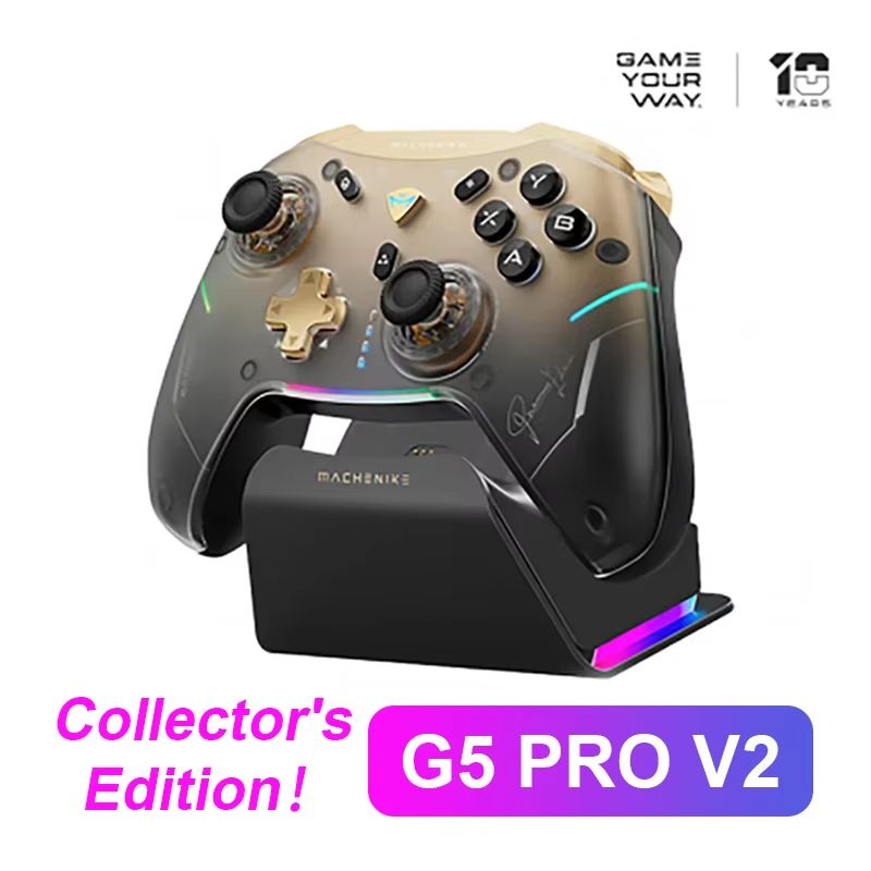 Machenike G5 Pro V2 Wireless Gaming Controller – Three-Mode Gamepad with Hall Effect Joysticks, Hot-Swap Triggers & Vibr