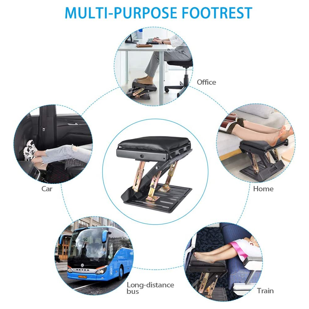 Adjustable Footrest with Removable Soft Pad, Load Massaging Beads, Home Use