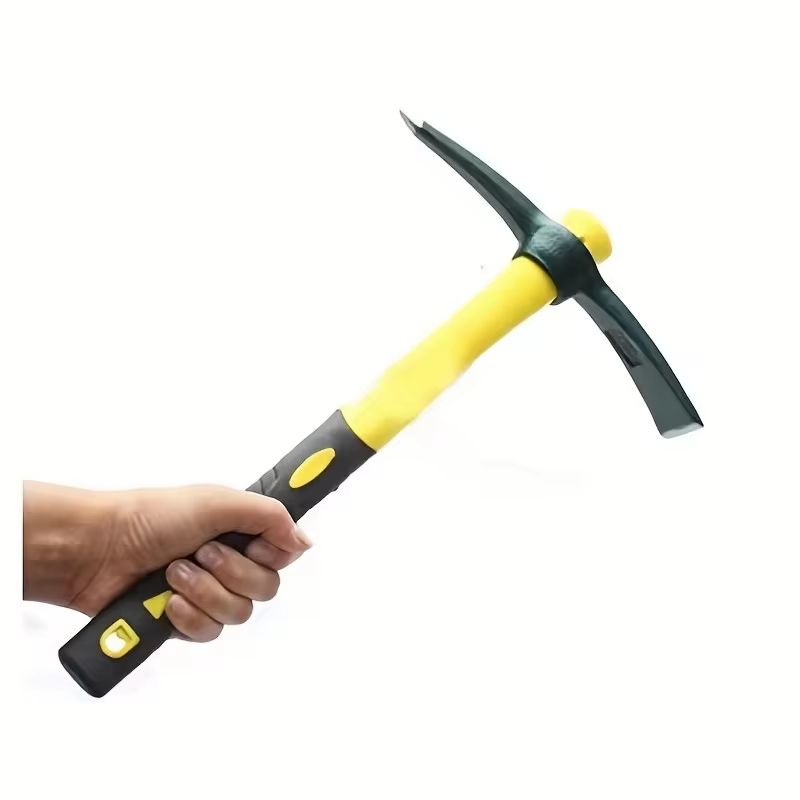 ForgeMaster Forged Weeding Garden Pick Axe with Fiberglass Handle – Heavy-Duty Soil Loosening Tool for Gardening, Campin