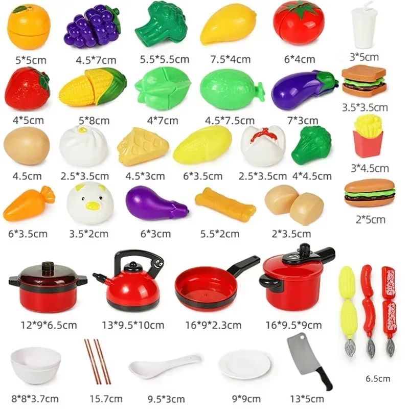 Kids Girl Cooking Kitchen Toy Set – Pretend Play Cooking & Fruit Cutting Utensils