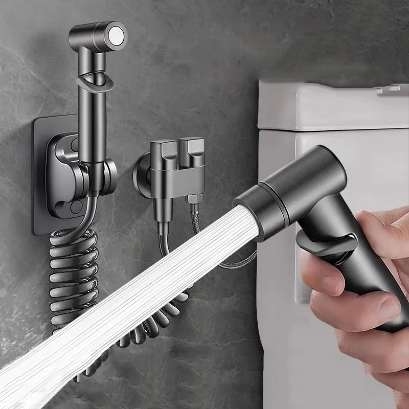 High-Pressure Toilet Spray Gun Kit with 1-in-2-Out Diverter Valve (Handheld Bidet Sprayer)