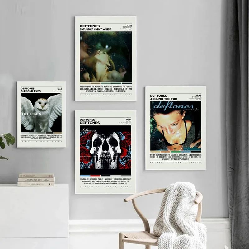 Deftones Album Cover Canvas Wall Art – Around the Fur & Saturday Night Wrist Music Poster