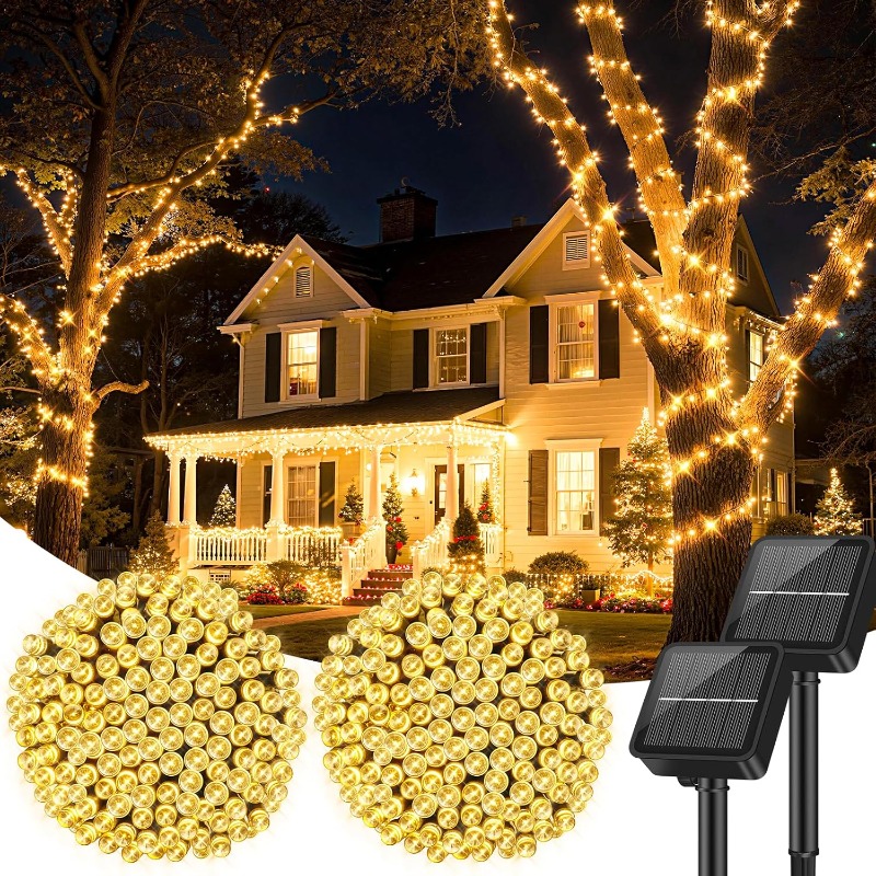 LED Solar Fairy Lights for Gardens, Solar String Lights, Lighting Modes, Christmas Party Decorations