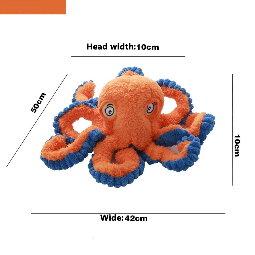 OctoTough Squeak Buddy – Indestructible Dog Toy Plush Octopus with Squeaker