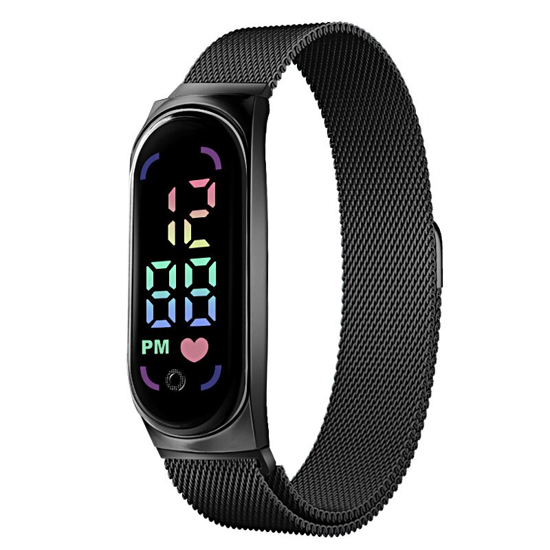 Women's Digital LED Touch Watch with Magnetic Strap and Daily Waterproof Design