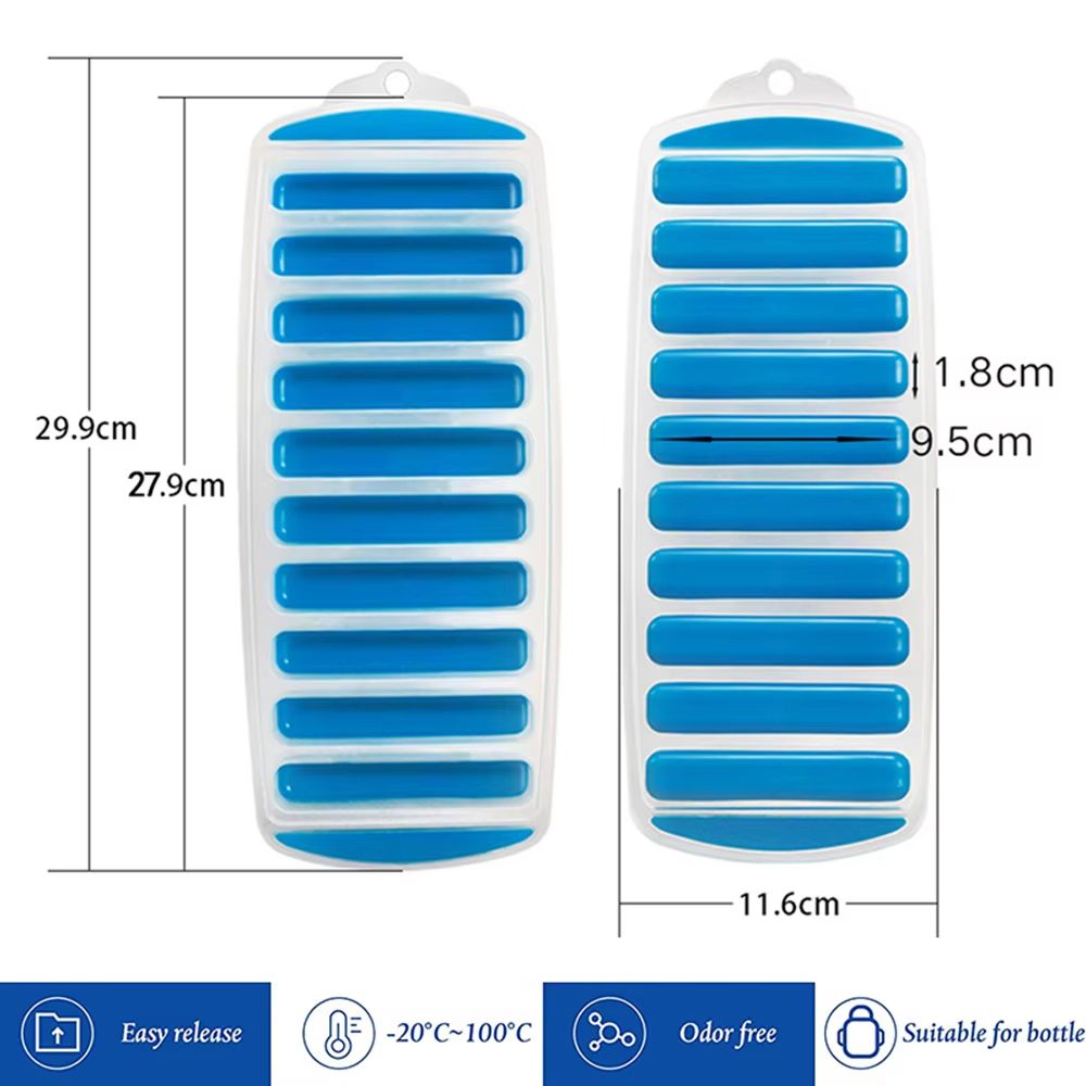 Pop Out Plastic Ice Stick Tray with Lid for Water and Sports Bottles