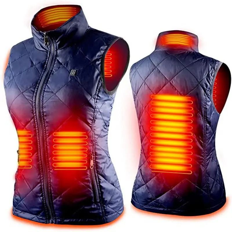 Women USB Infrared Electric Heating Vest Thermal Cotton Jacket