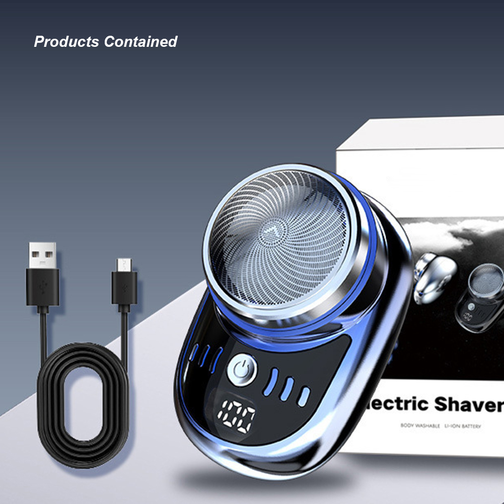 Pocket Travel Shaver, Rechargeable Mini Beard Trimmer with Digital Display for Men & Women