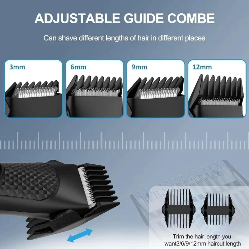 Rechargeable Men's Electric Groin Hair Trimmer, Pubic Hair Removal Clipper