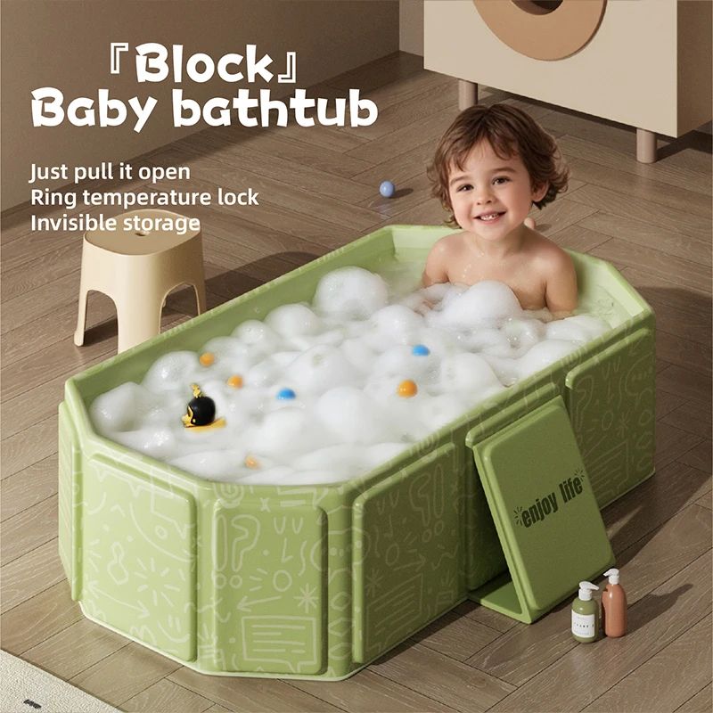 Childrens Portable Thick Folding Bathtub for Travel
