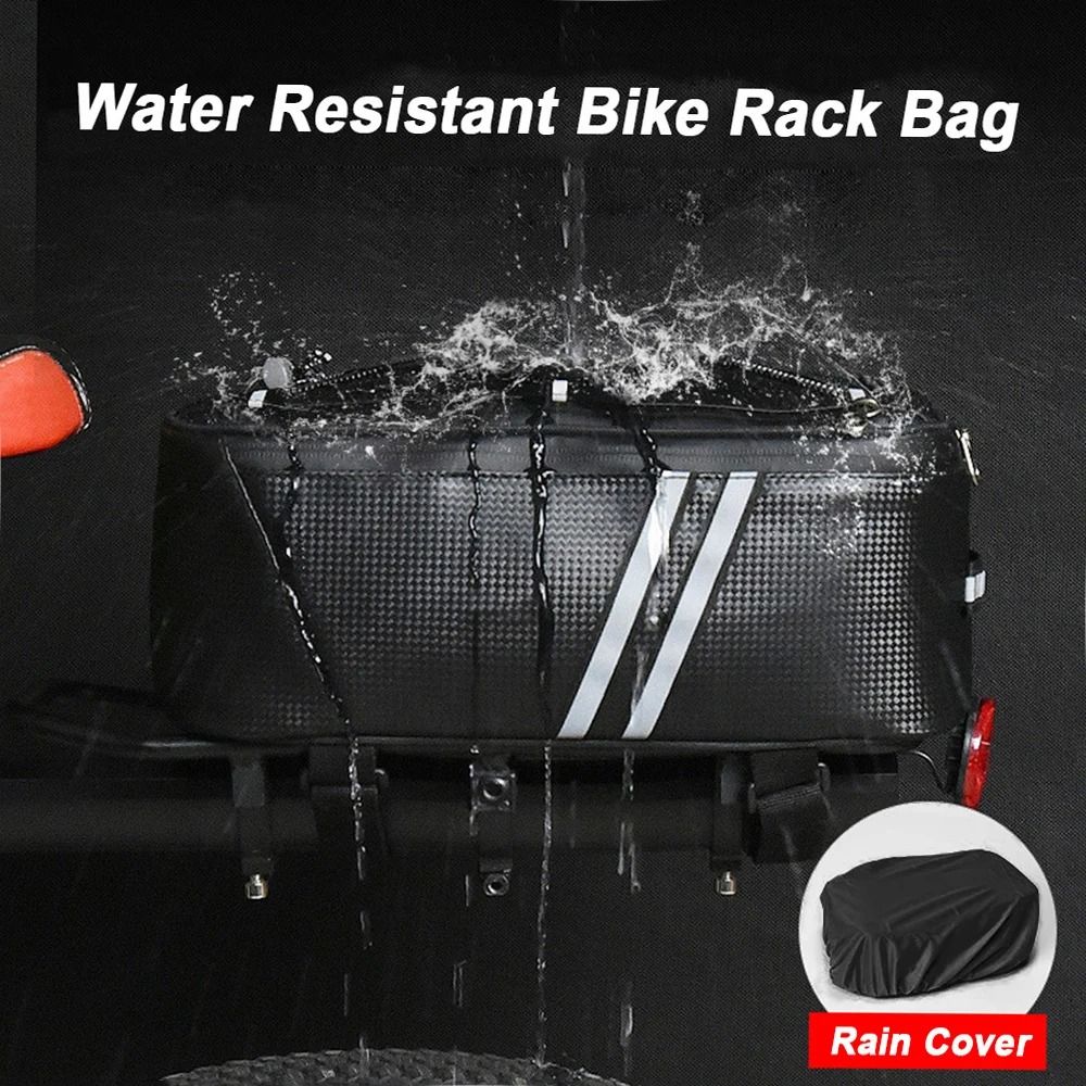 7L Bike Trunk Bag Water Resistant Rear Rack Bag with Rain Cover