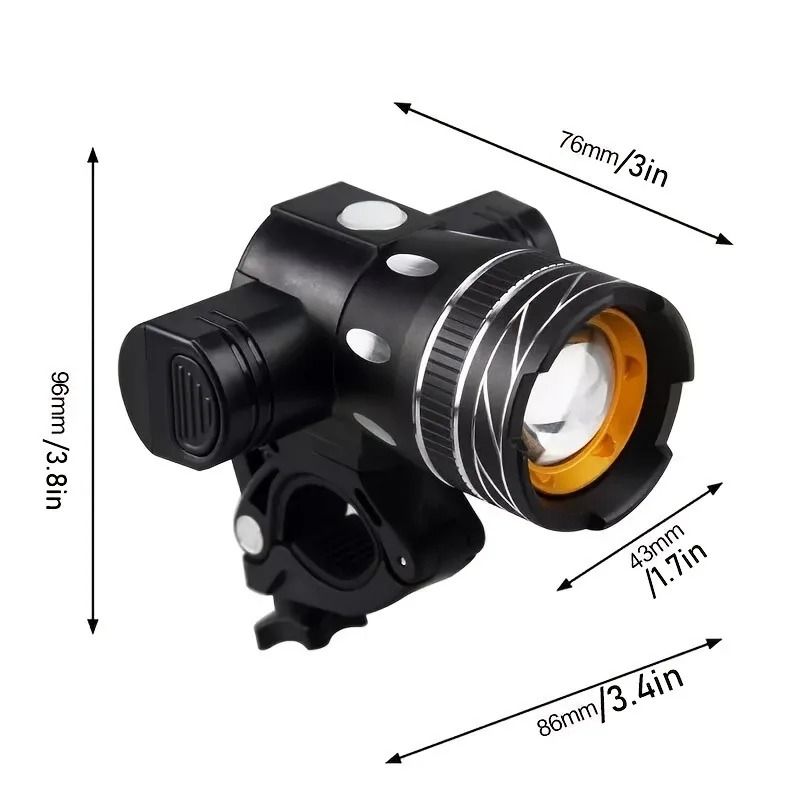Z30 1500LM T6 LED Bike Light USB Rechargeable Waterproof Zoomable Cycling Lamp