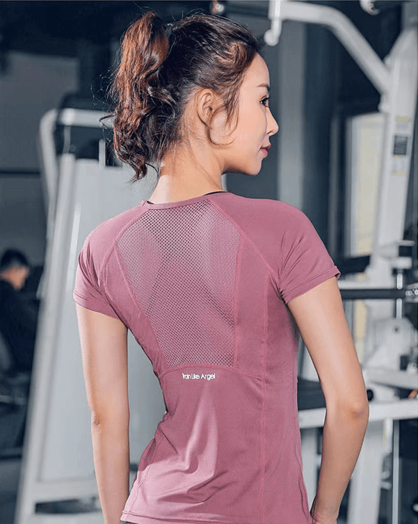 Womens Plus Size Sports T Shirt Breathable Yoga Top for Fitness and Running