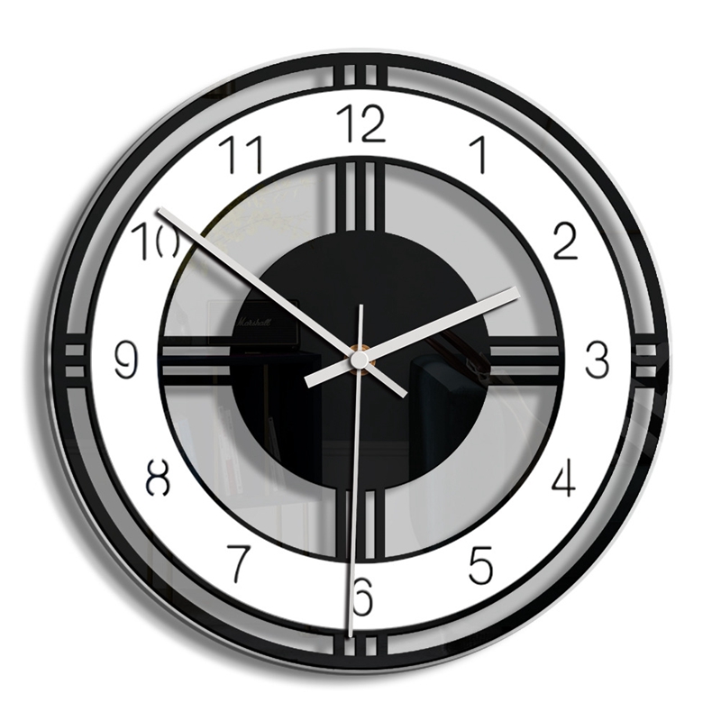 Modern Acrylic Silent Wall Clock Large Quartz Hanging, Battery Operated for Home Decor, Kitchen and Living Room Watch