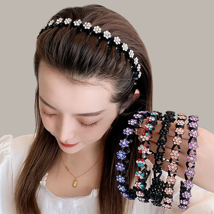 Elegant Rhinestone Headband Non Slip Hairband Sparkly Fashion Hair Hoop for Women