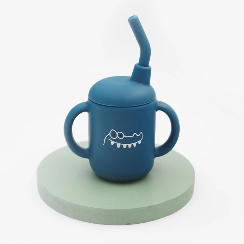 Tiny-Sip 2-in-1 Cartoon Silicone Transition Cup