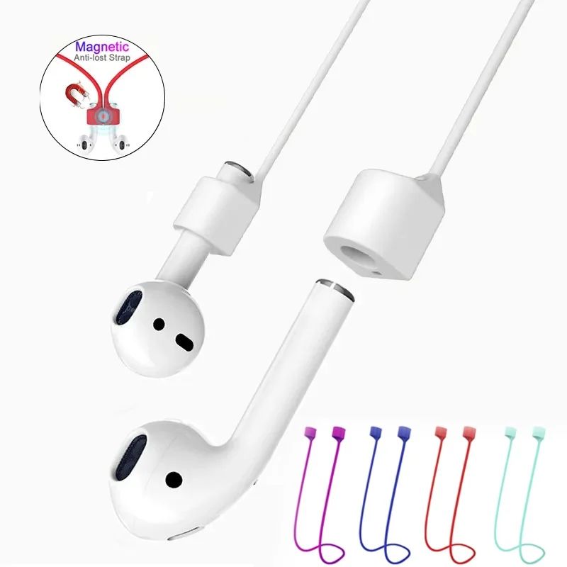 Magnetic Silicone Wireless Earbuds Neck Strap for AirPods & Bluetooth Earbuds - Anti-Lost Lanyard