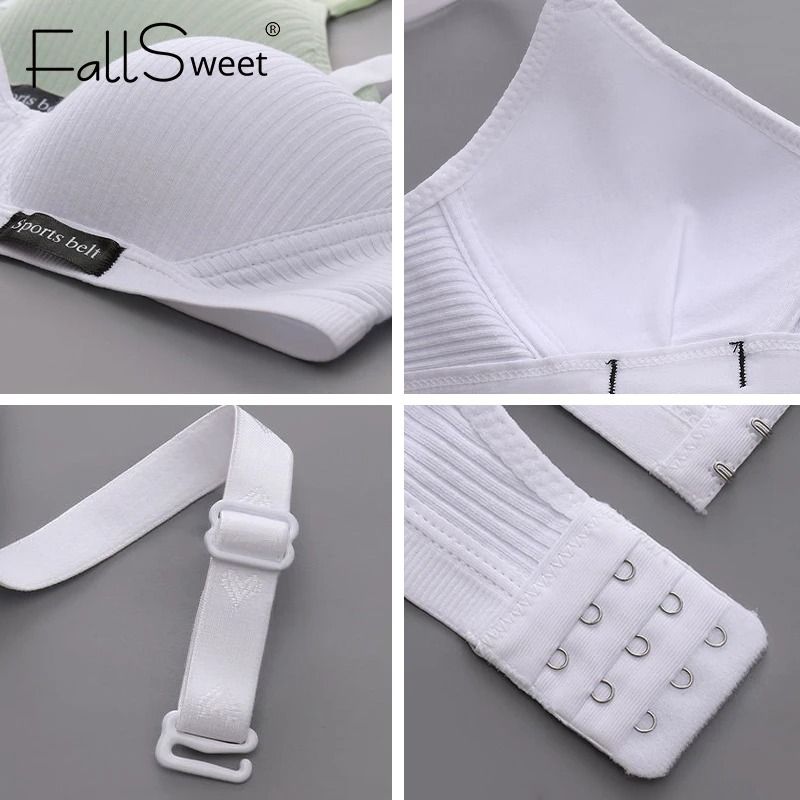 FallSweet Cotton Wireless Bra | Seamless V-Shaped Gathering Underwear