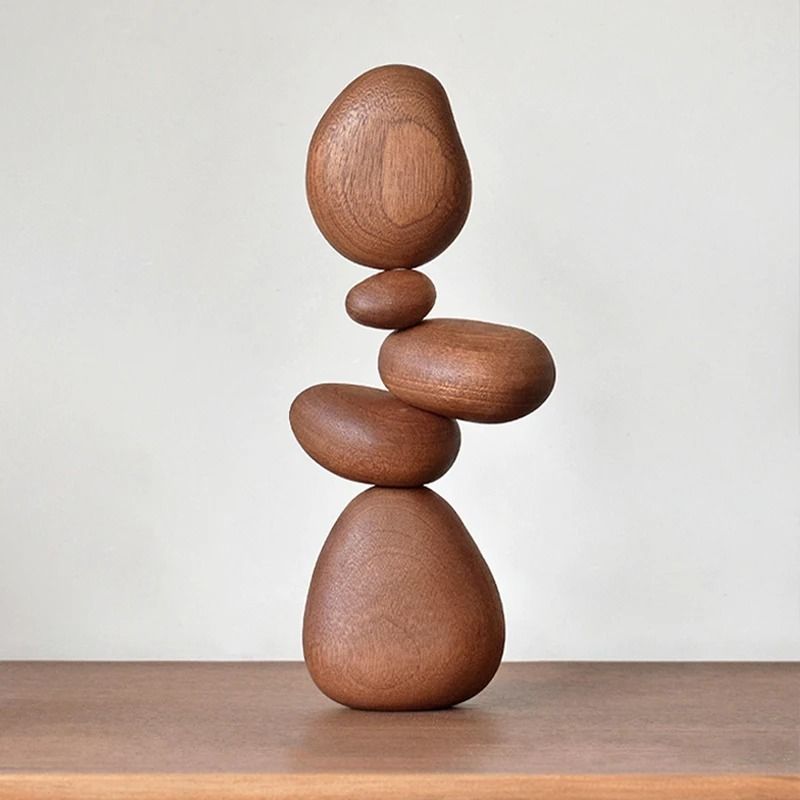 Solid Wood Geometric Stone Art | Nordic Puzzle Wall Sculpture | Professional Executive Home & Office Decor