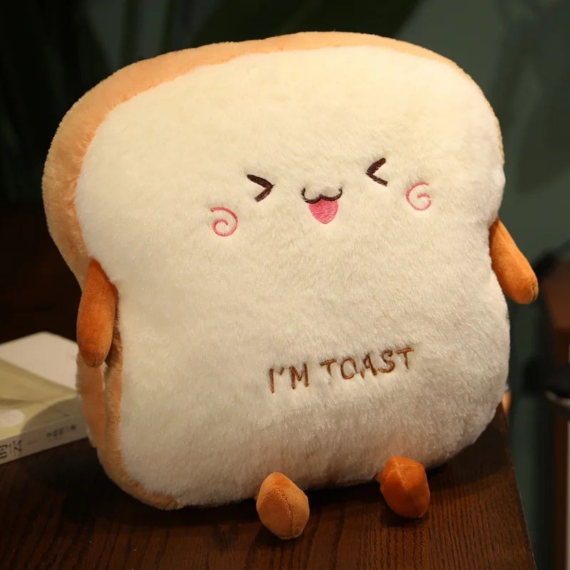 Soft Plush Bread Pillow 13.8in. Toast Simulation Cushion Cute Home Decor Gift