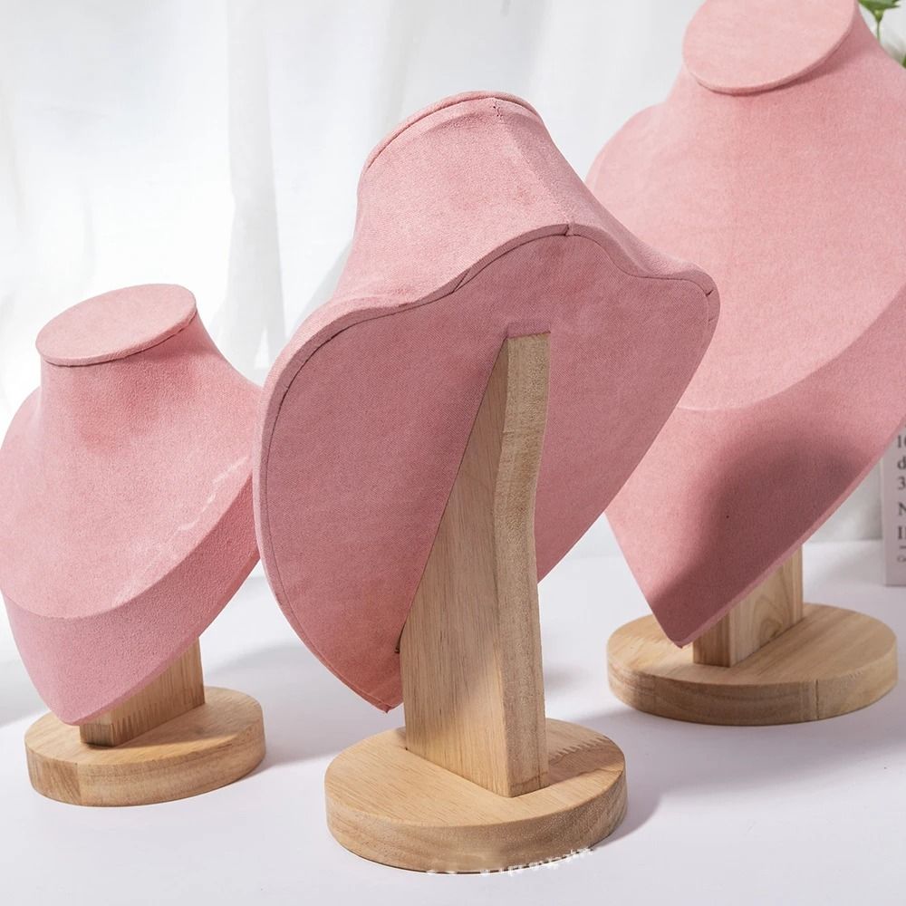 Wooden Mannequin Bust Necklace Display Stand Jewelry Holder