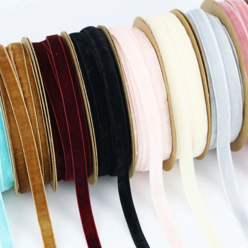10-Meter Velvet Ribbon Roll | Professional 0.39 in Christmas Lace & Gift Wrapping Decoration