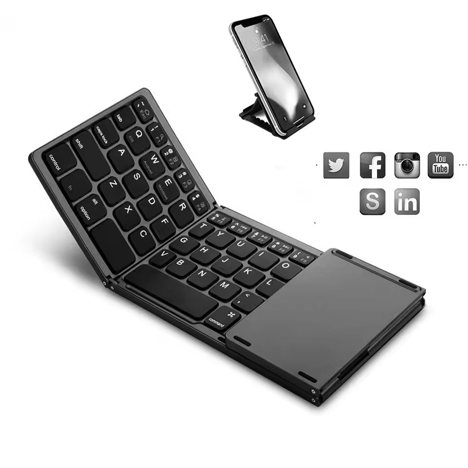 Foldable Wireless Bluetooth Keyboard with Touchpad