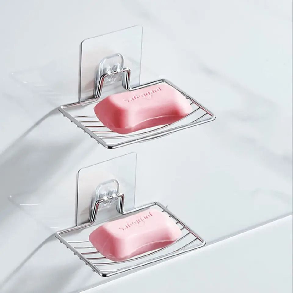 Stainless Steel Wall Mounted Soap Holder Self Adhesive Sponge Dish