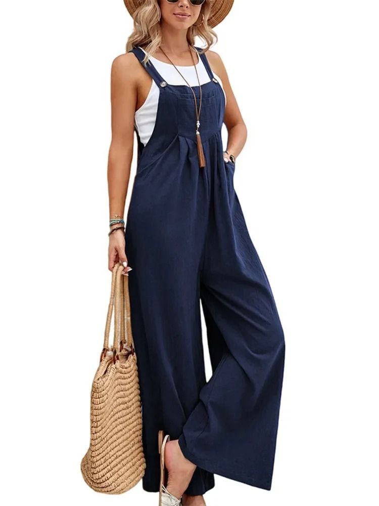 Women Loose Fit Fashion Overalls Wide Leg Baggy Bib Overalls Jumpsuit Dungarees Summer Jumpsuit Casual Elegant Overalls