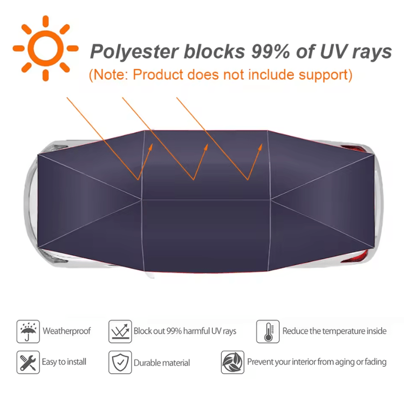 Folded Waterproof Car Umbrella Cover – Portable Carport Tent for Outdoor Protection