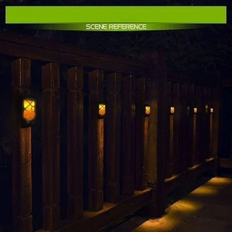 96 LED Solar Flame Lights Outdoor Waterproof Garden Path and Wall Flickering Torch Lamps