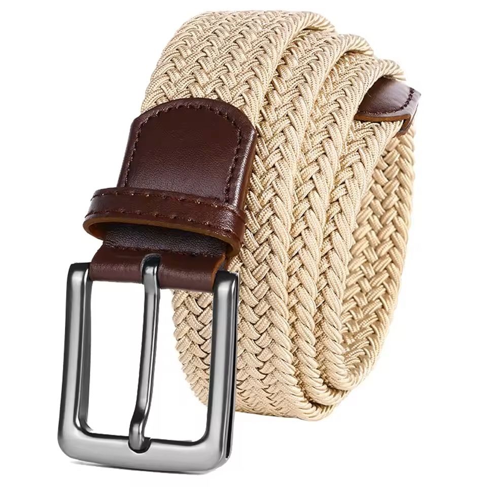 Mens Elastic Braided Stretch Belt Woven Comfortable Belt for Golf Casual Wear and Jeans