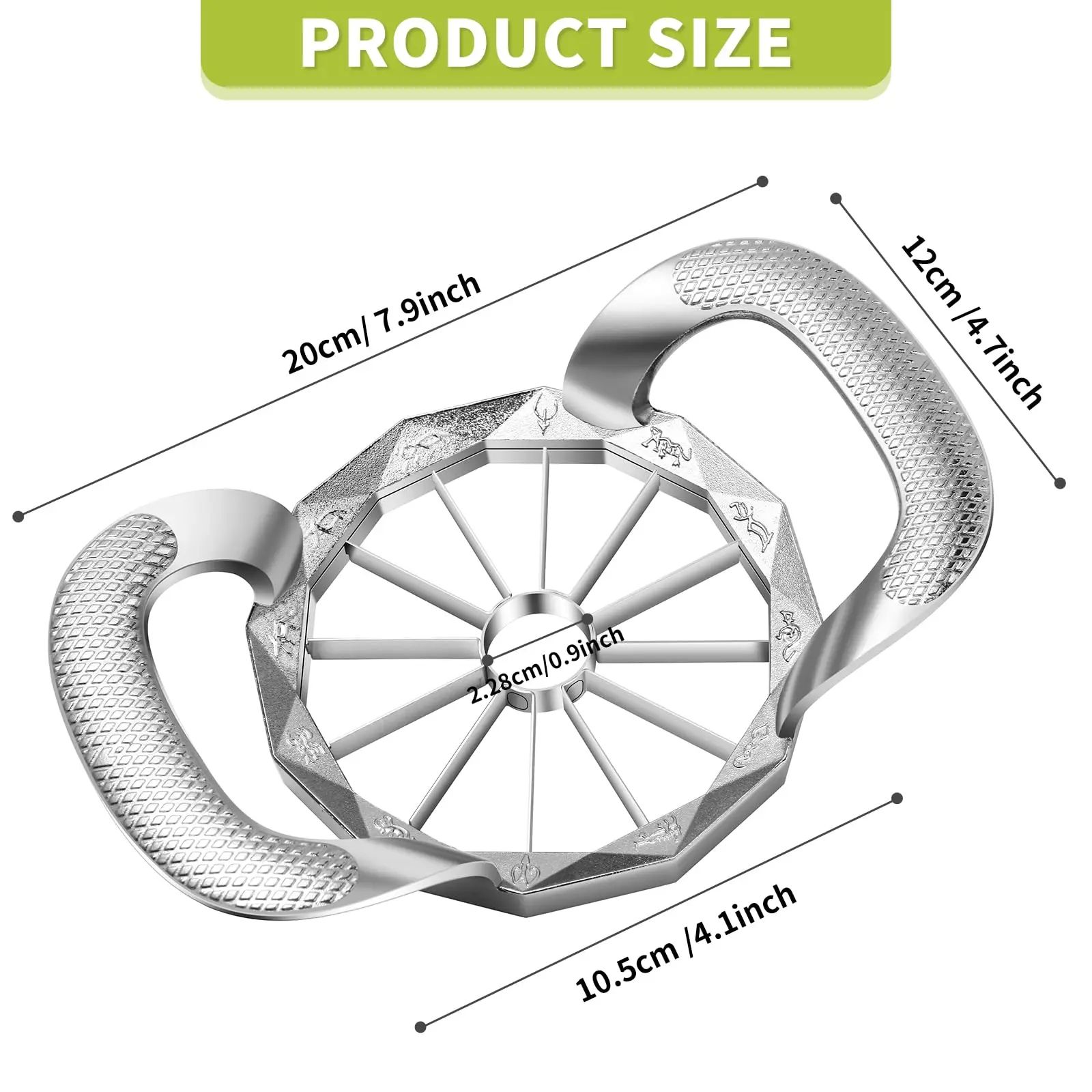 Upgraded 12 Blade Apple Slicer and Corer – Stainless Steel Ultra Sharp Fruit Cutter
