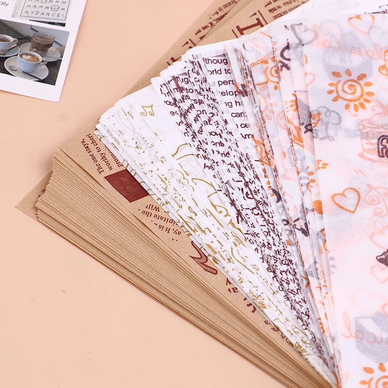 Food-Grade Oil Proof Paper Sheets (50pcs) – Bento Cake Box Liners & Burger Wrapping Paper, Greaseproof Baking Paper