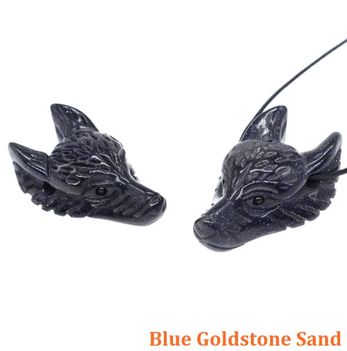 SpiritWolf Crystal Wolf Head Pendant – Hand-Carved Gemstone Necklace Charm
