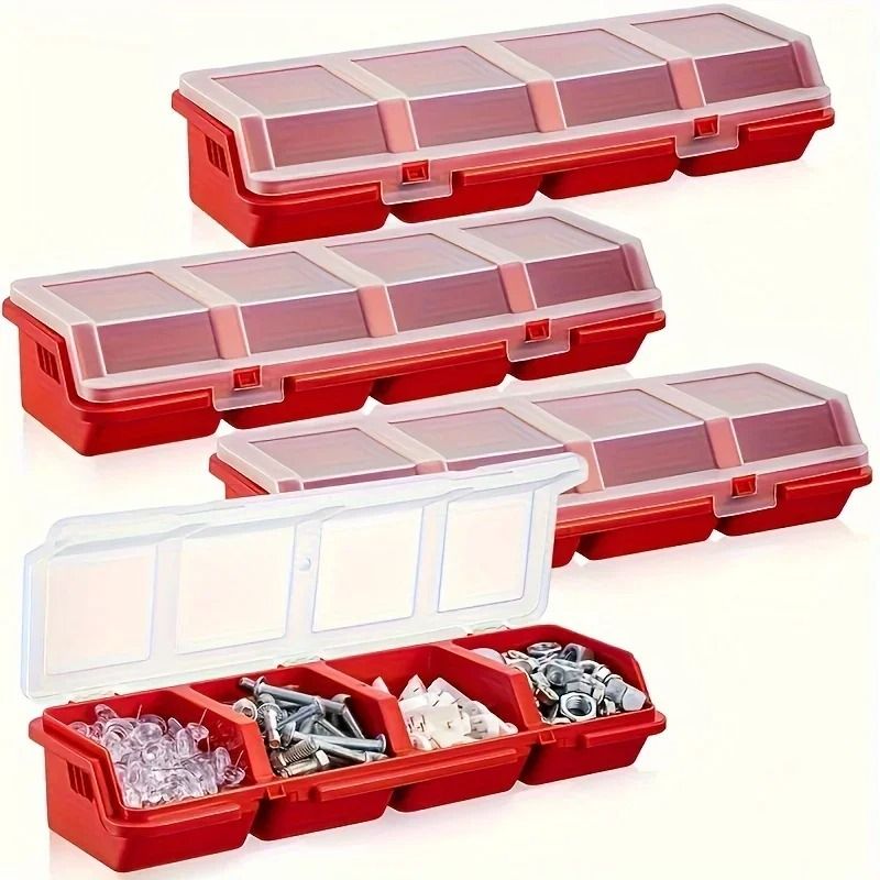 Multi Compartment Organizer Box for Screws Small Parts Hardware and Jewelry Storage Case
