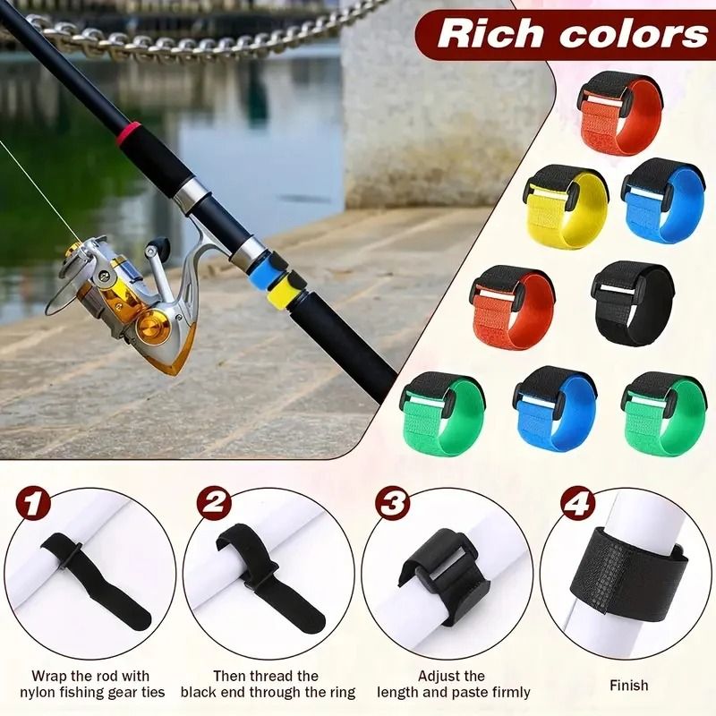 Fishing Pole Secure Lock Strap Adjustable Rod Holder and Protective Wrap Band