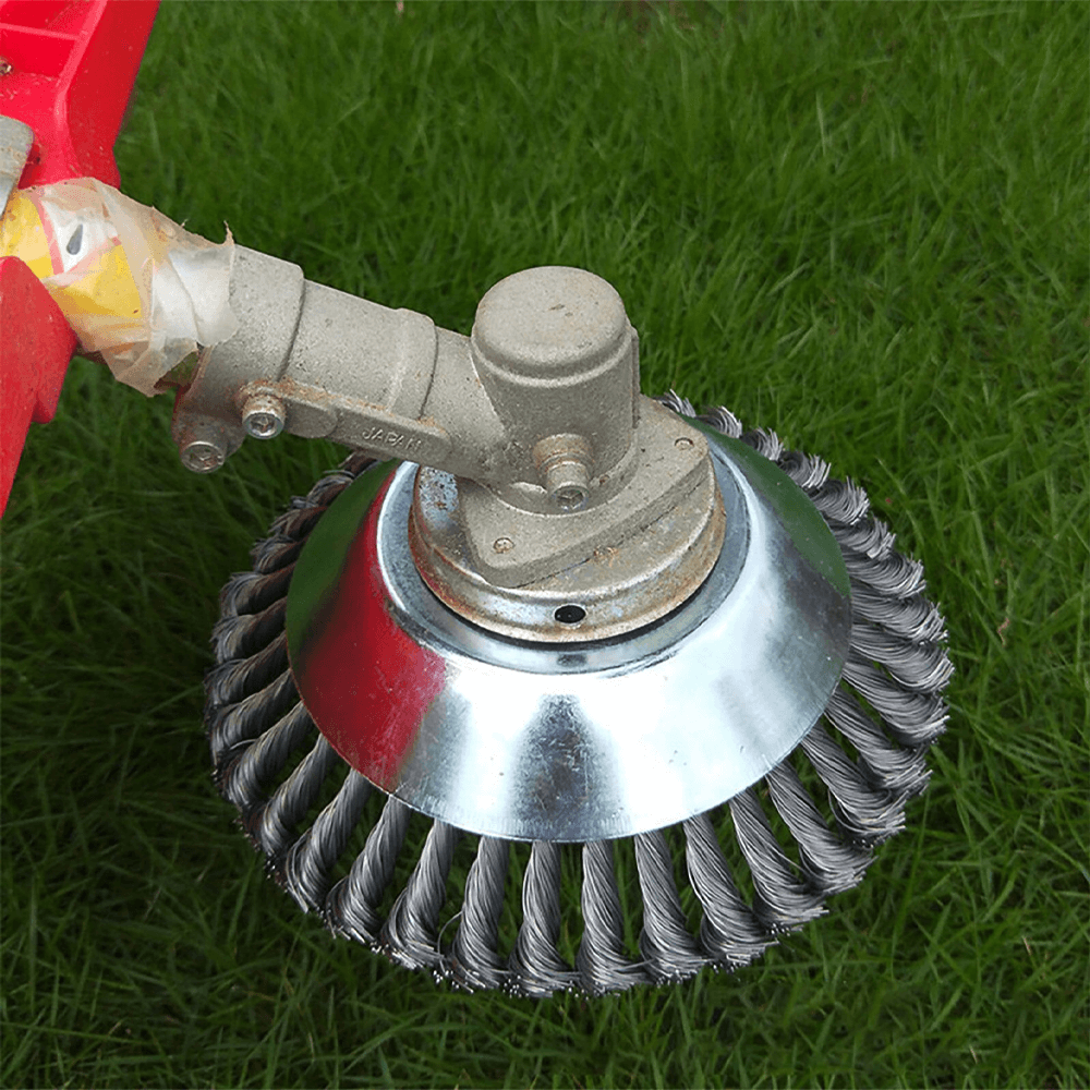 Durable Weed Trimmer Head | Easy To Clean And Maintain Steel Wire Weed Brush | Derusting Weeding Brush