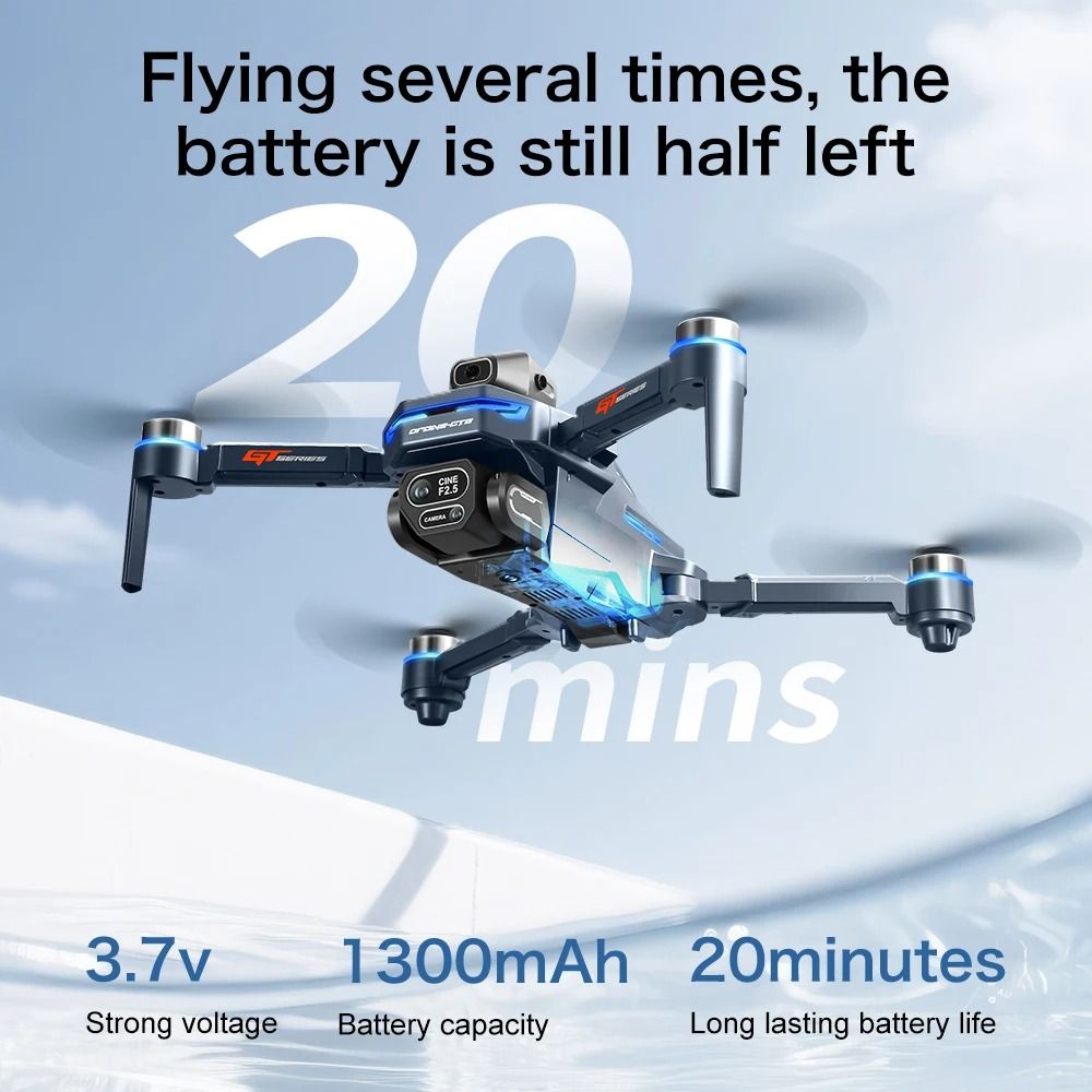 GT8 Foldable Drone with GPS Obstacle Avoidance and 360 Dual Cameras