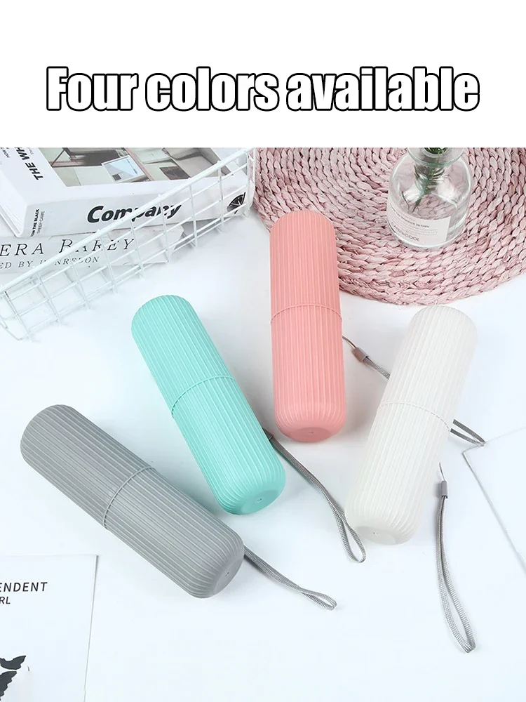 Portable Toothbrush Cup & Toothpaste Holder - Transparent Bathroom Storage Case Organizer for Travel & Toiletries